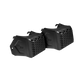Pair of black UTV Stereo speaker pods with honeycomb grille design