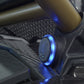 UTV Stereo speaker with blue LED ring mounted on vehicle roll cage