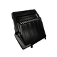 Black plastic UTV Stereo battery upgrade cover with ventilation slots