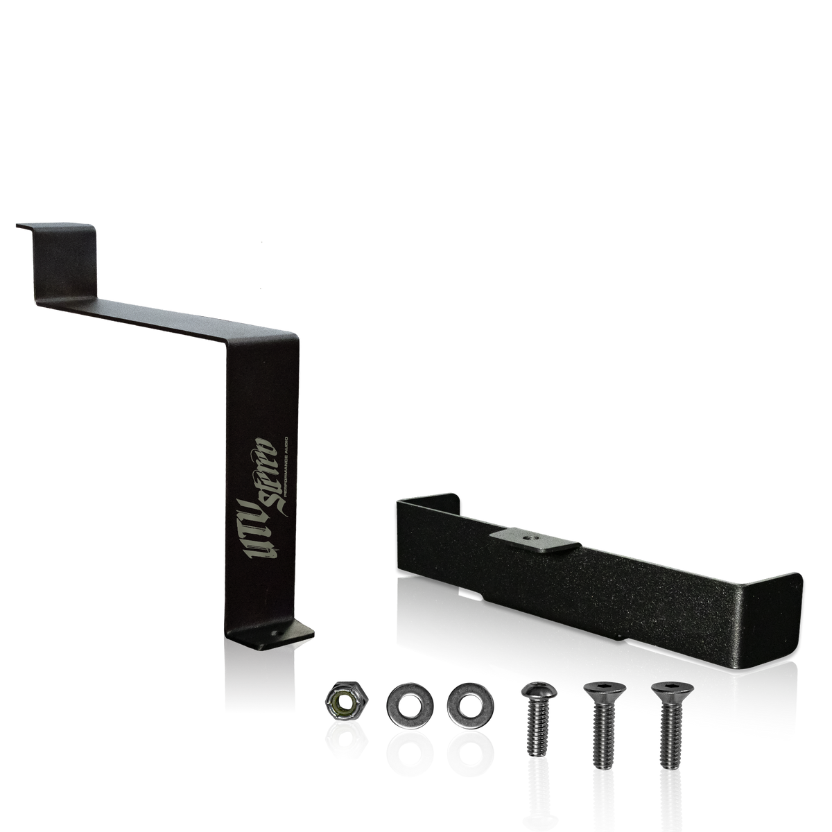 UTV Stereo black metal mounting brackets with included hardware
