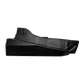Black plastic automotive bumper trim piece