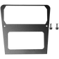 Black metal radio mounting bracket with two included mounting screws