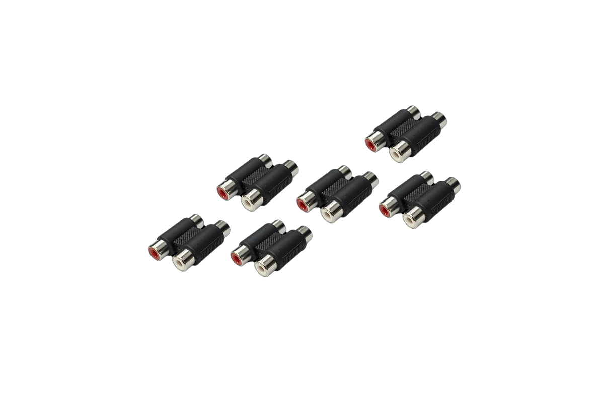 UTV Stereo RCA Y adapters in a group