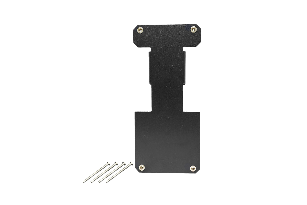 UTV Stereo black metal mounting bracket with four included screws