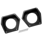 Two black speaker mounting pods with included mounting screws