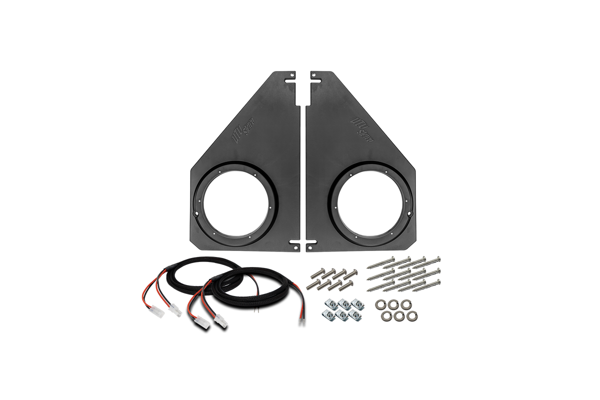 UTV Stereo speaker mounting plates with wiring harnesses and hardware kit