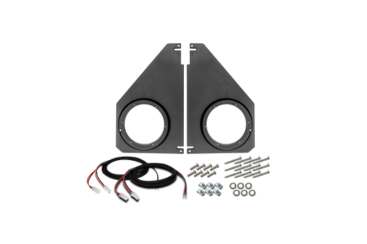 UTV Stereo speaker mounting plates with wiring harnesses and hardware kit