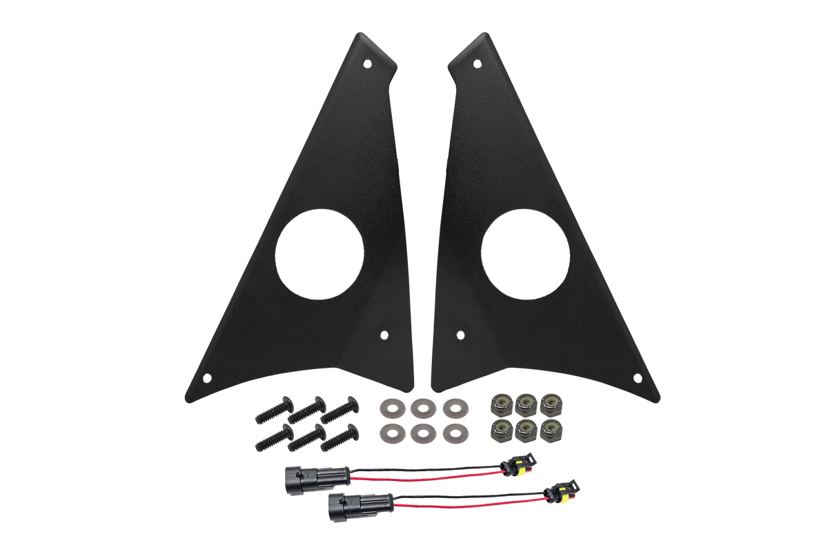 UTV Stereo speaker mounting plates with hardware and wiring harnesses