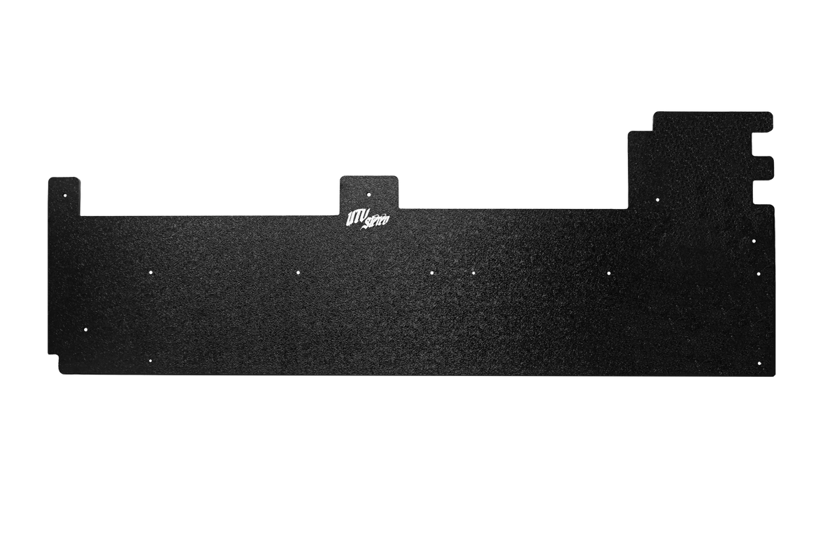Black UTV Stereo metal mounting plate with predrilled holes