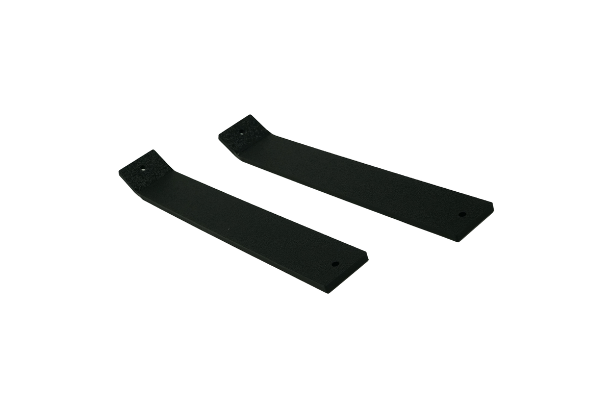 Two black UTV Stereo mounting brackets