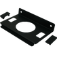 UTV Stereo black metal mounting bracket with two small plastic covers