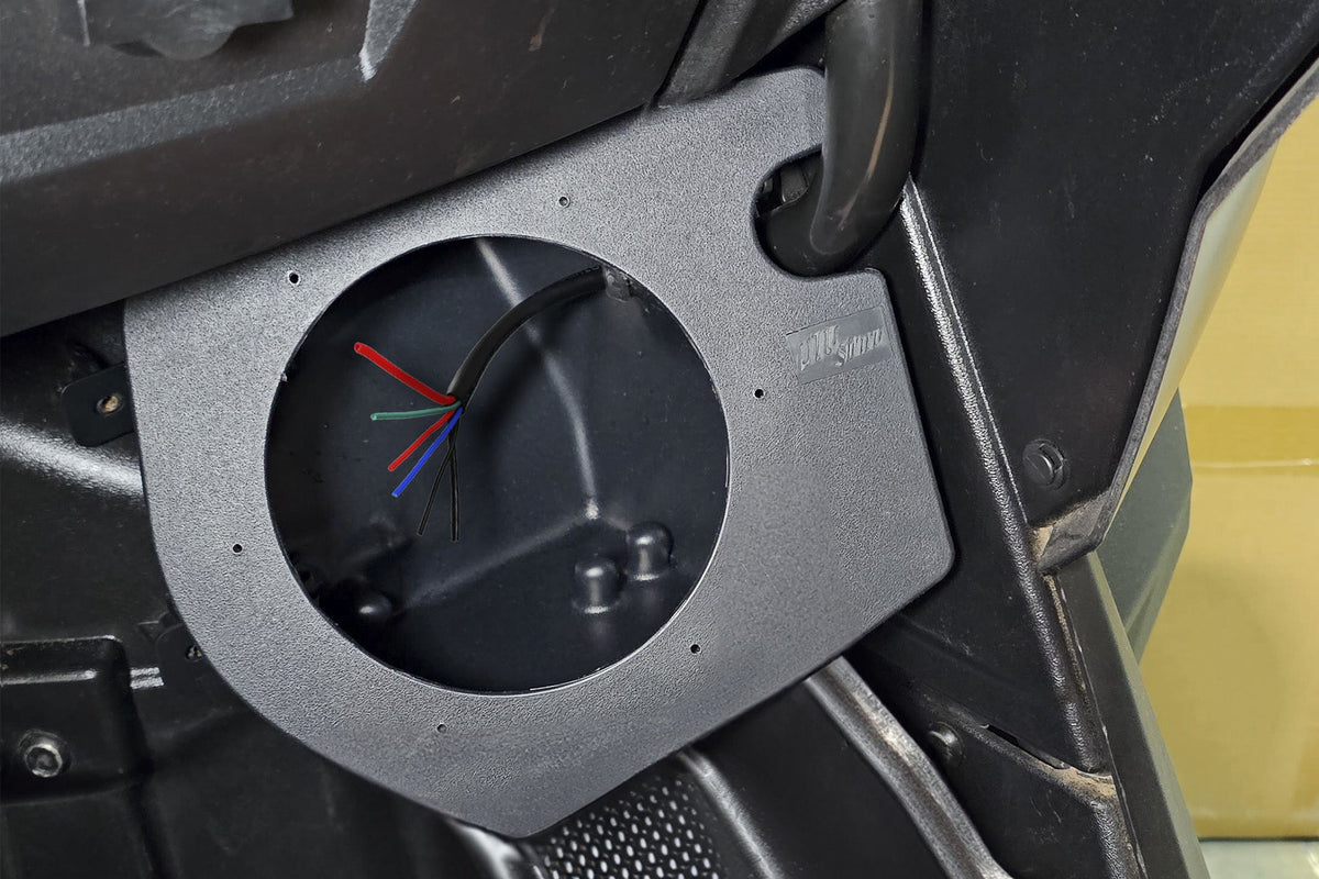 UTV Stereo speaker pod mount installed in vehicle panel