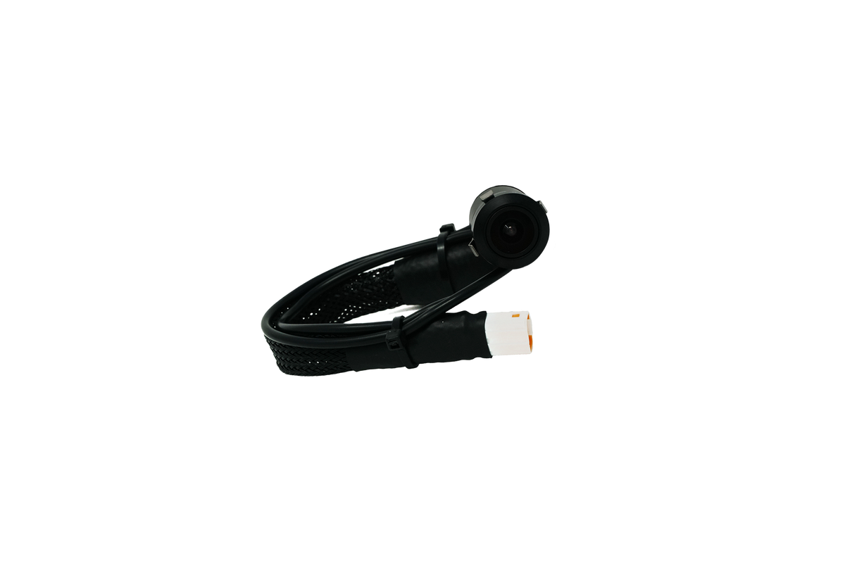 UTV Stereo backup camera with black cable and white connector
