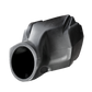 Black molded plastic speaker enclosure pod