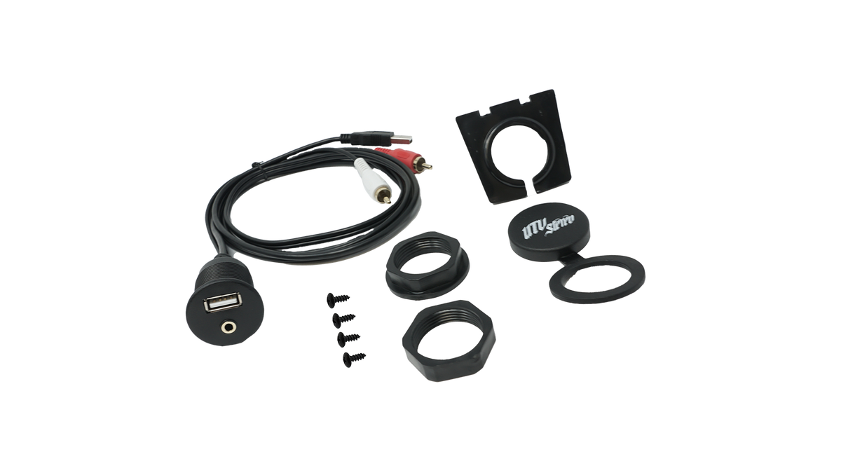 USB & Auxiliary Flush Mount Adapter for Source Units | UTVS-USB-AUX-FLMT