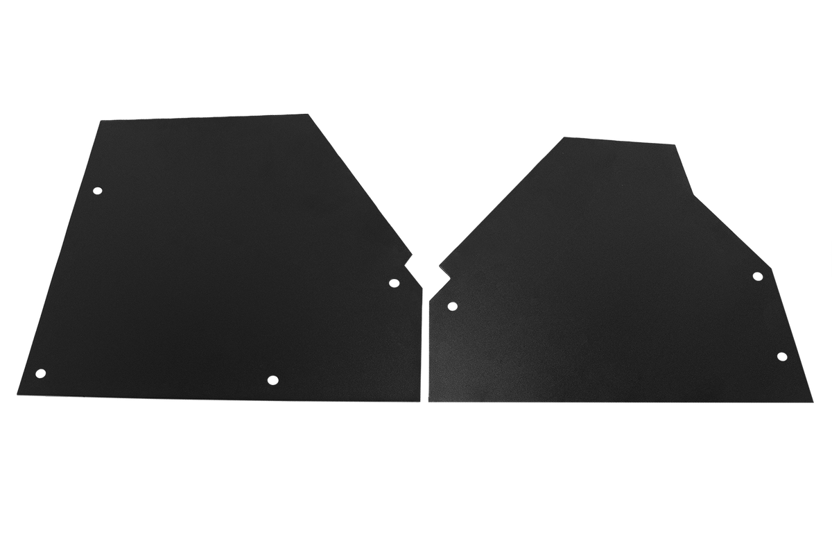 UTV Stereo black metal mounting panels with predrilled holes
