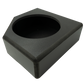 Black single subwoofer enclosure box with circular speaker cutout