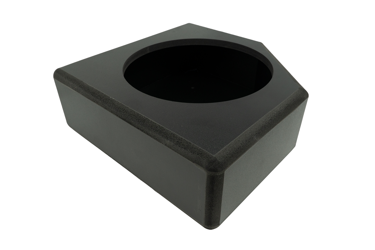 Black single subwoofer enclosure box