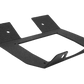 Black metal mounting bracket with four bolt holes