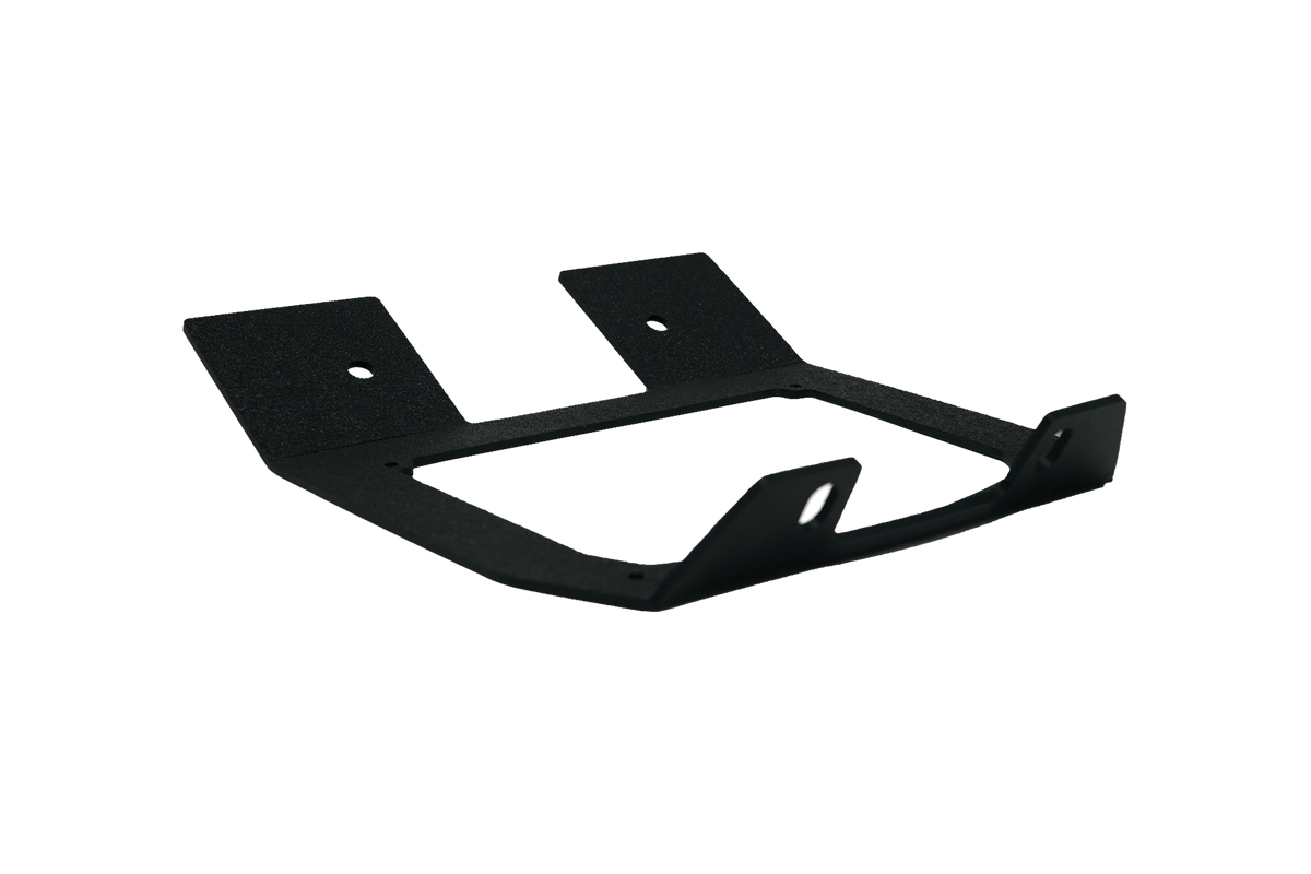 UTV Stereo black metal mounting bracket with predrilled holes