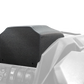 Black plastic gauge pod mounted on UTV dashboard