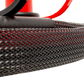 Close up of a black braided protective cable sleeve