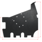 Black metal mounting bracket with dimension lines