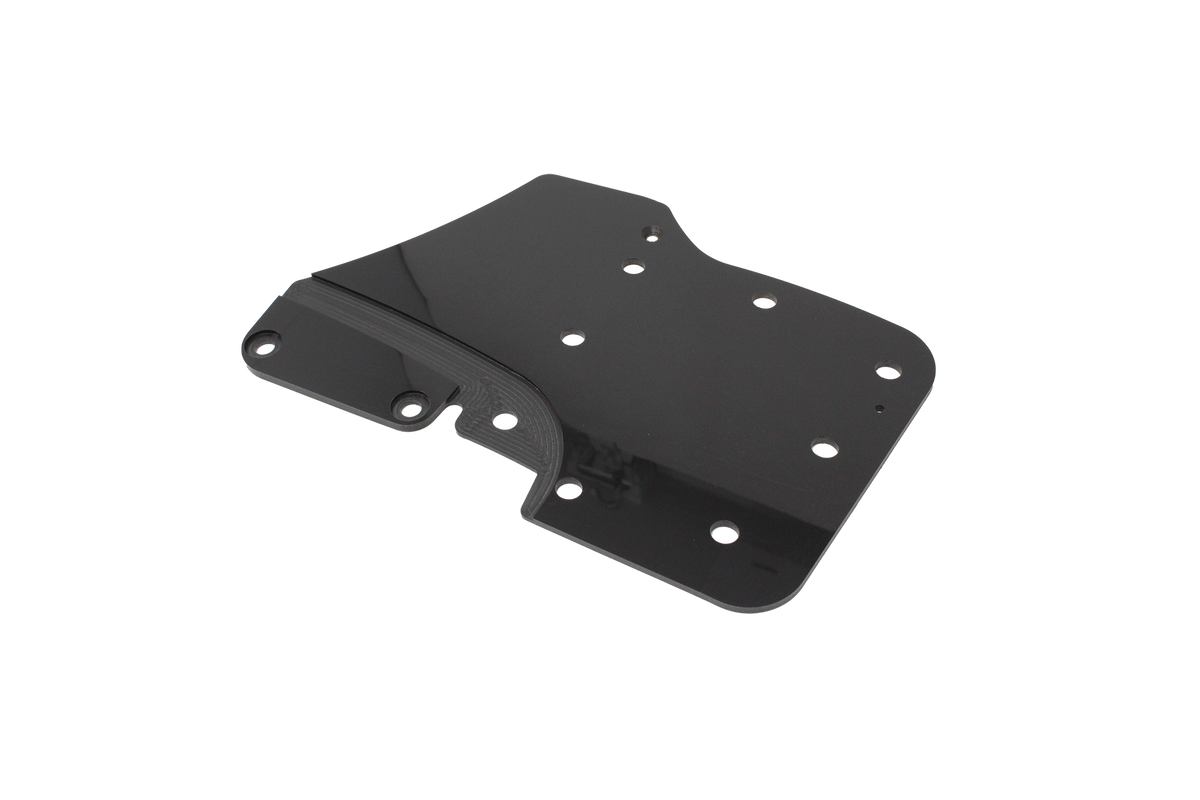 UTV Stereo black mounting plate with multiple pre-drilled holes
