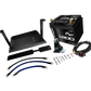 UTV Stereo battery kit with mounting tray, battery isolator, cables, and hardware