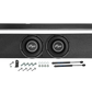 UTV Stereo dual subwoofer enclosure with mounting hardware and gas struts