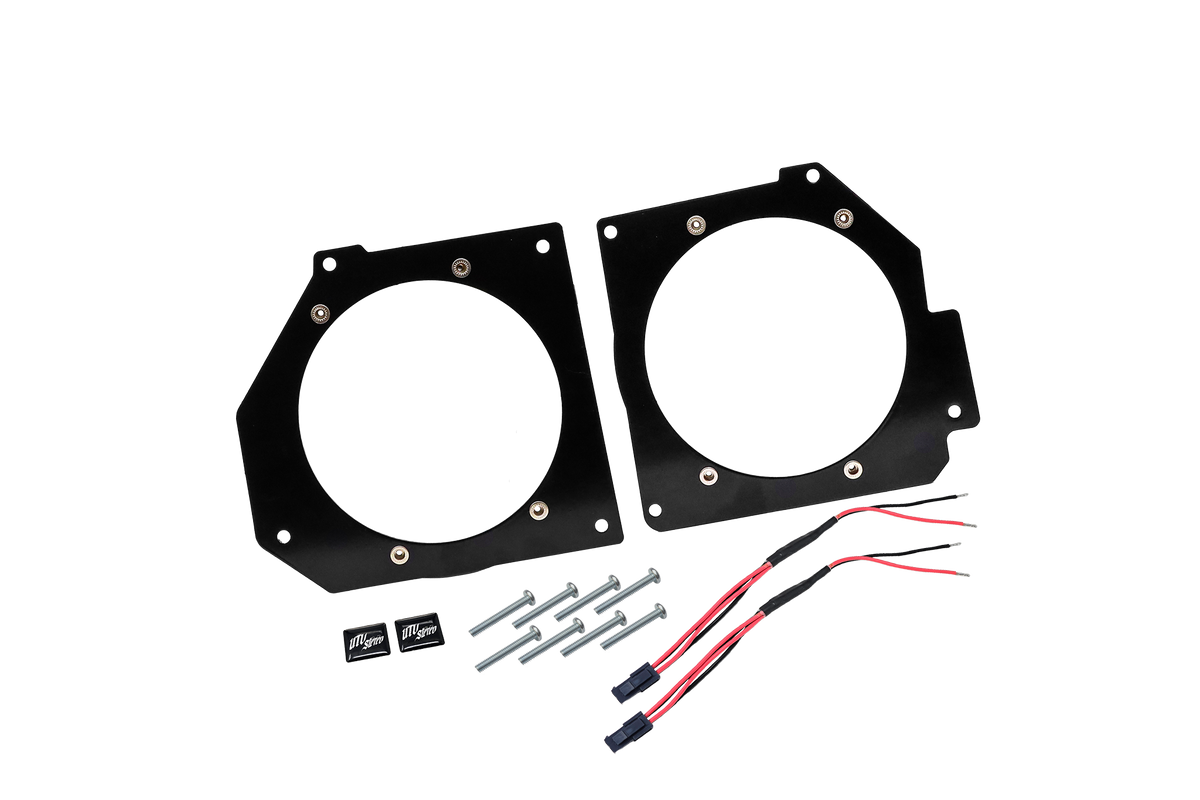 UTV Stereo speaker mounting plates with hardware and wiring harnesses