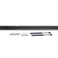 Black metal support bar with four bolts four nuts and two gas struts