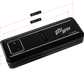UTV Stereo 125.4D amplifier with technical dimension labels in millimeters and inches