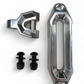 6061 billet aluminum construction detail on EOD winch fairlead and hook, clear finish