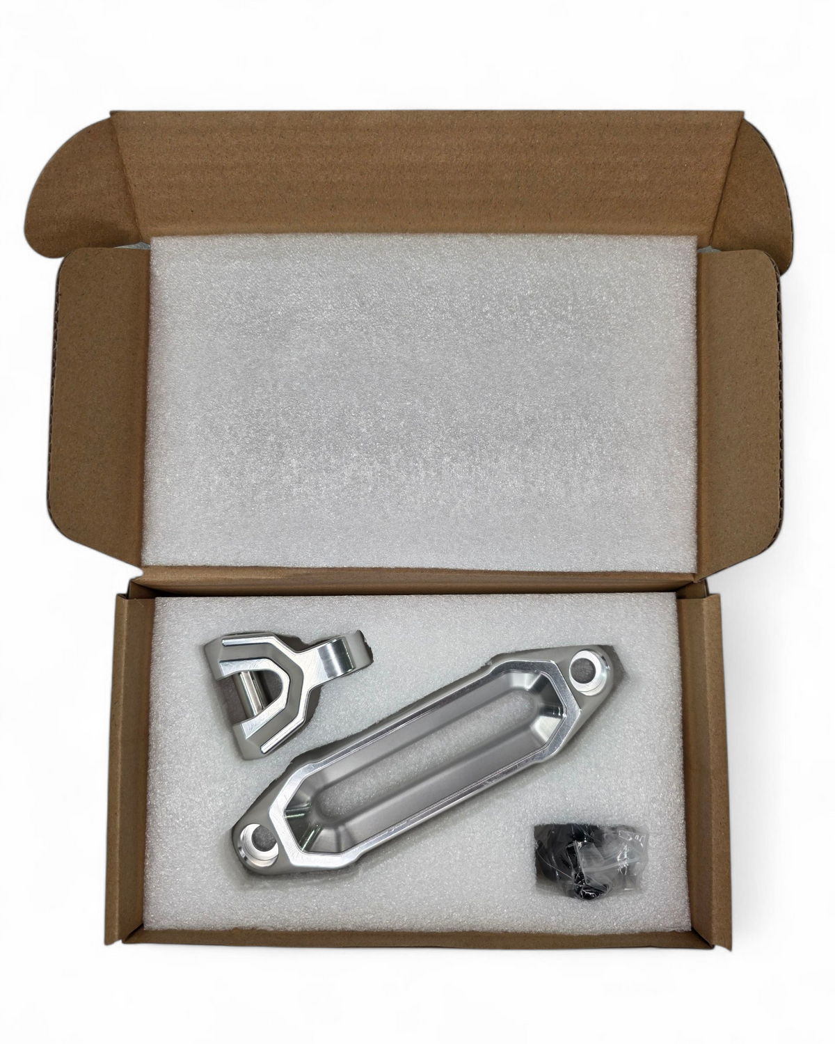 EOD Winch Fairlead and Hook shown solo in clear displaying full billet aluminum construction