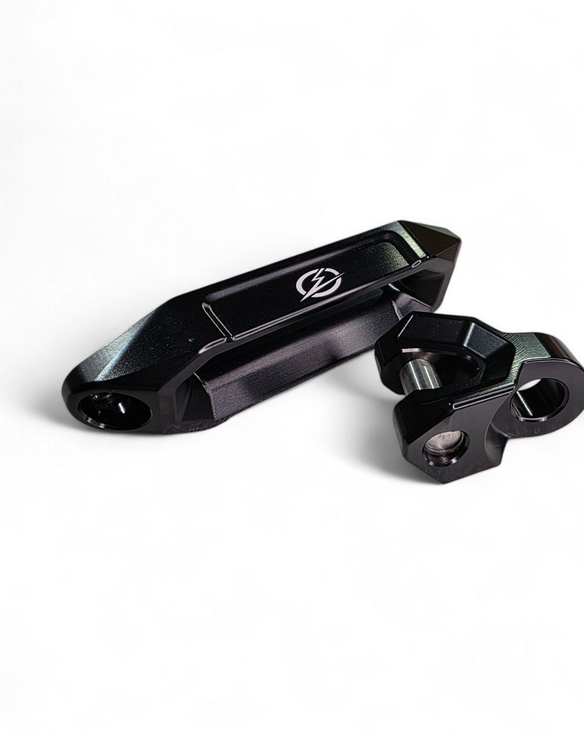 Anodized black finish detail on EOD winch fairlead