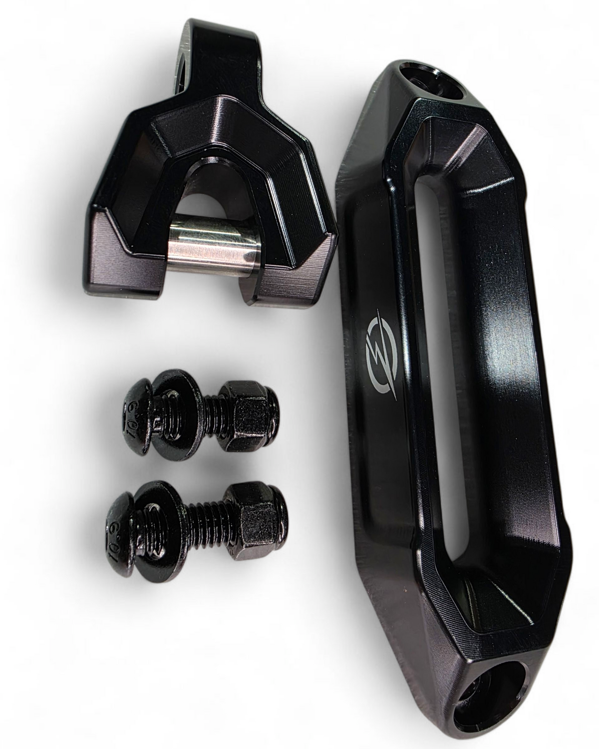 6061 billet aluminum construction detail on EOD winch fairlead and hook