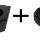 Empty black subwoofer enclosure and UTV Stereo Low Pro subwoofer