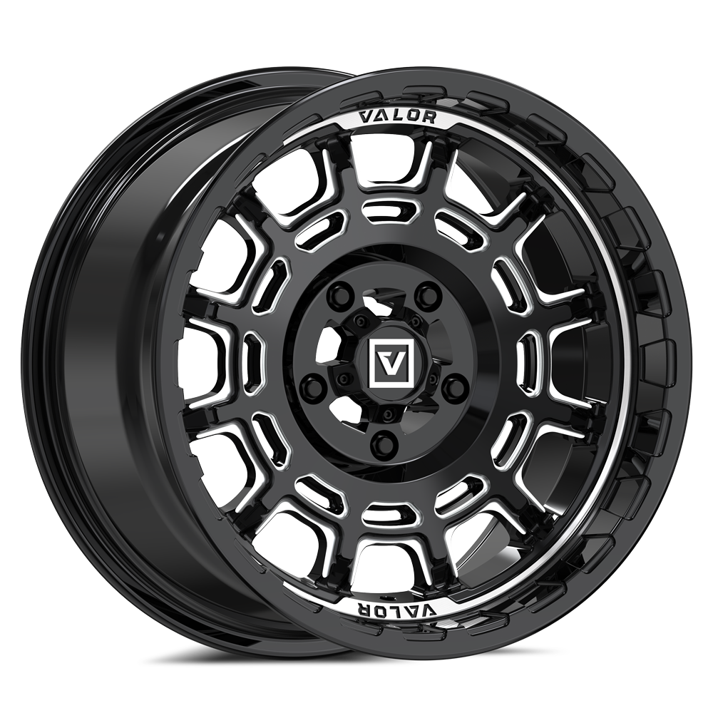 V17 15X8 +10MM 5X114.3 GLOSS BLACK MILLED