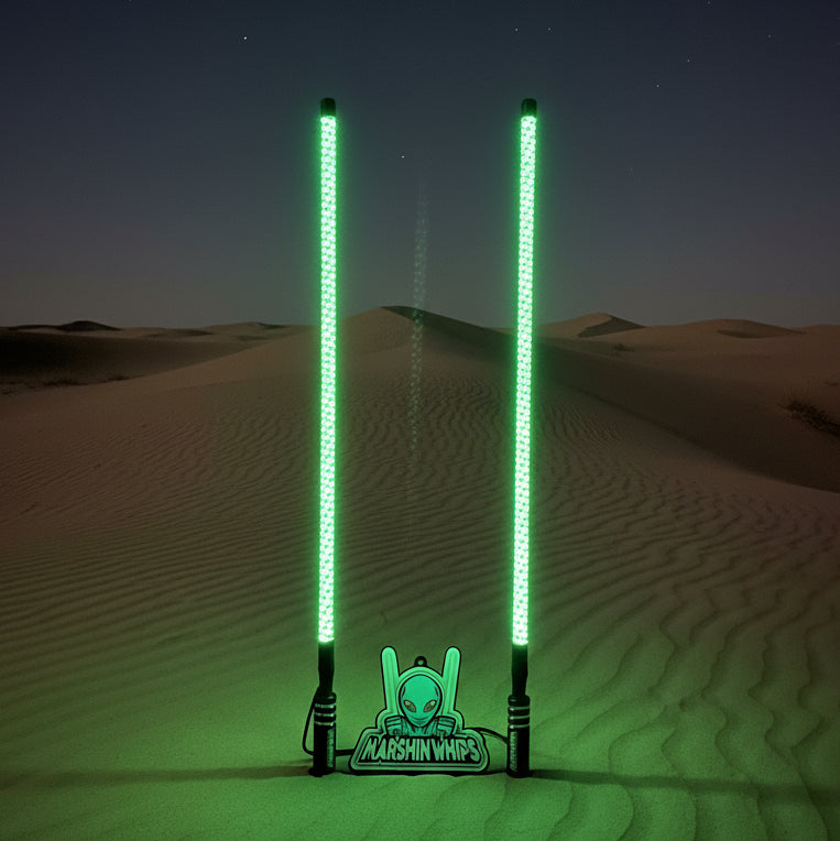 Marty Whip Set | Dual High-Reflectivity White Backing LED Lights