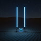 Two glowing light whips on a blue background with an 'Alien Marshin Whips' logo below.