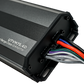 UTVM75 4D full range class D amplifier with connected wiring harness