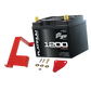 UTV Stereo Platinum Series 1200 AGM battery with red mounting bracket and hardware