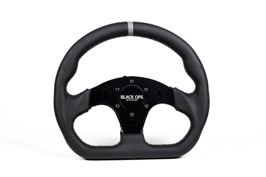 Black Ops D-Shaped Steering Wheel - Leather