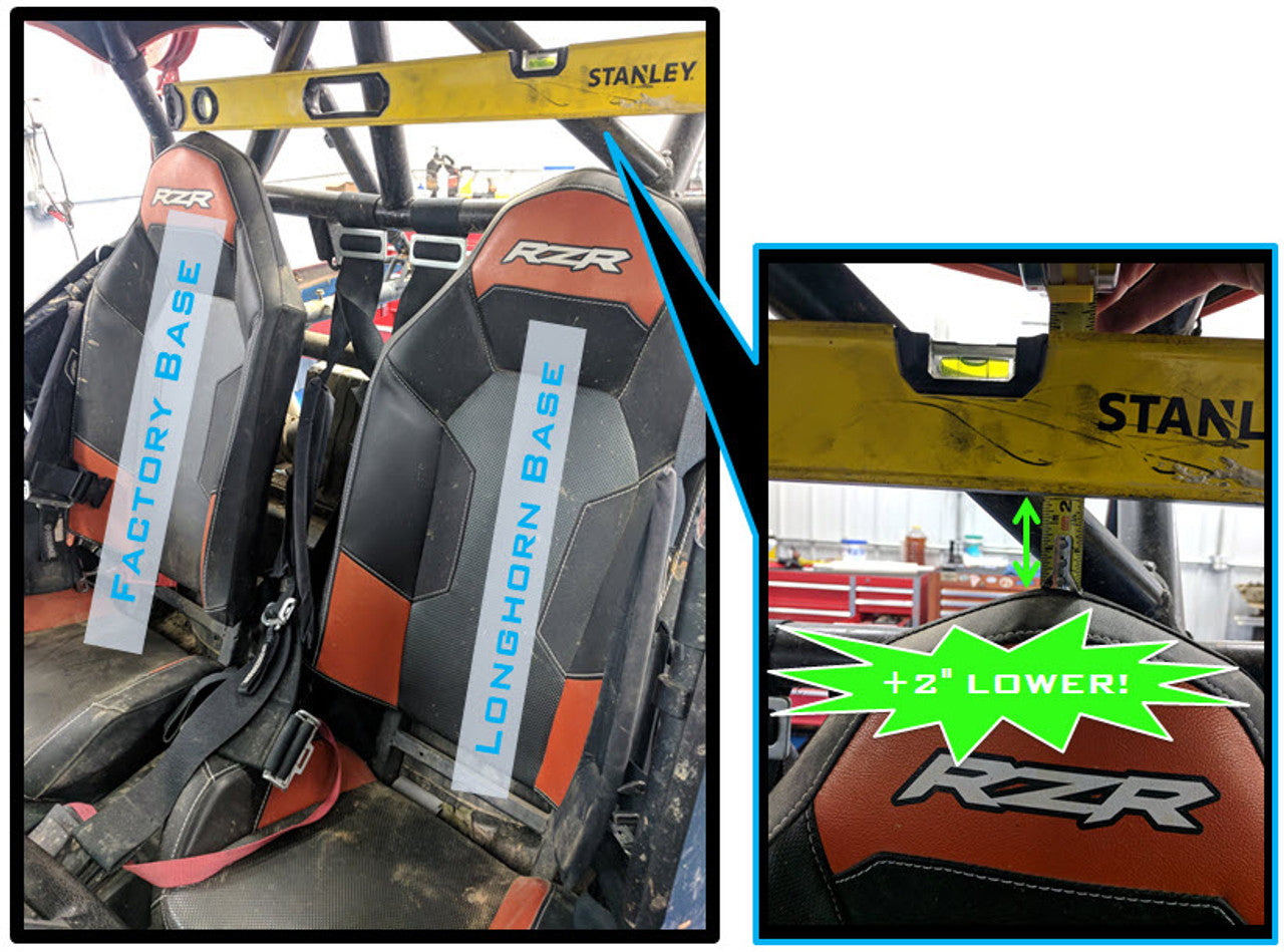 Longhorn Fab RZR Seat Base - Lower and Recline Pair