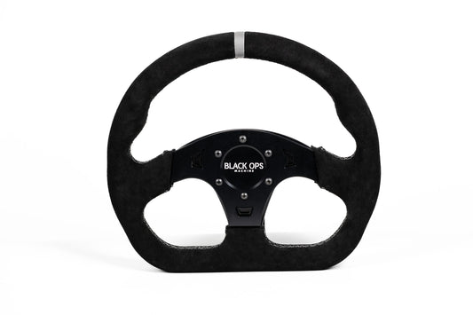Black Ops D-Shaped Steering Wheel - Suede