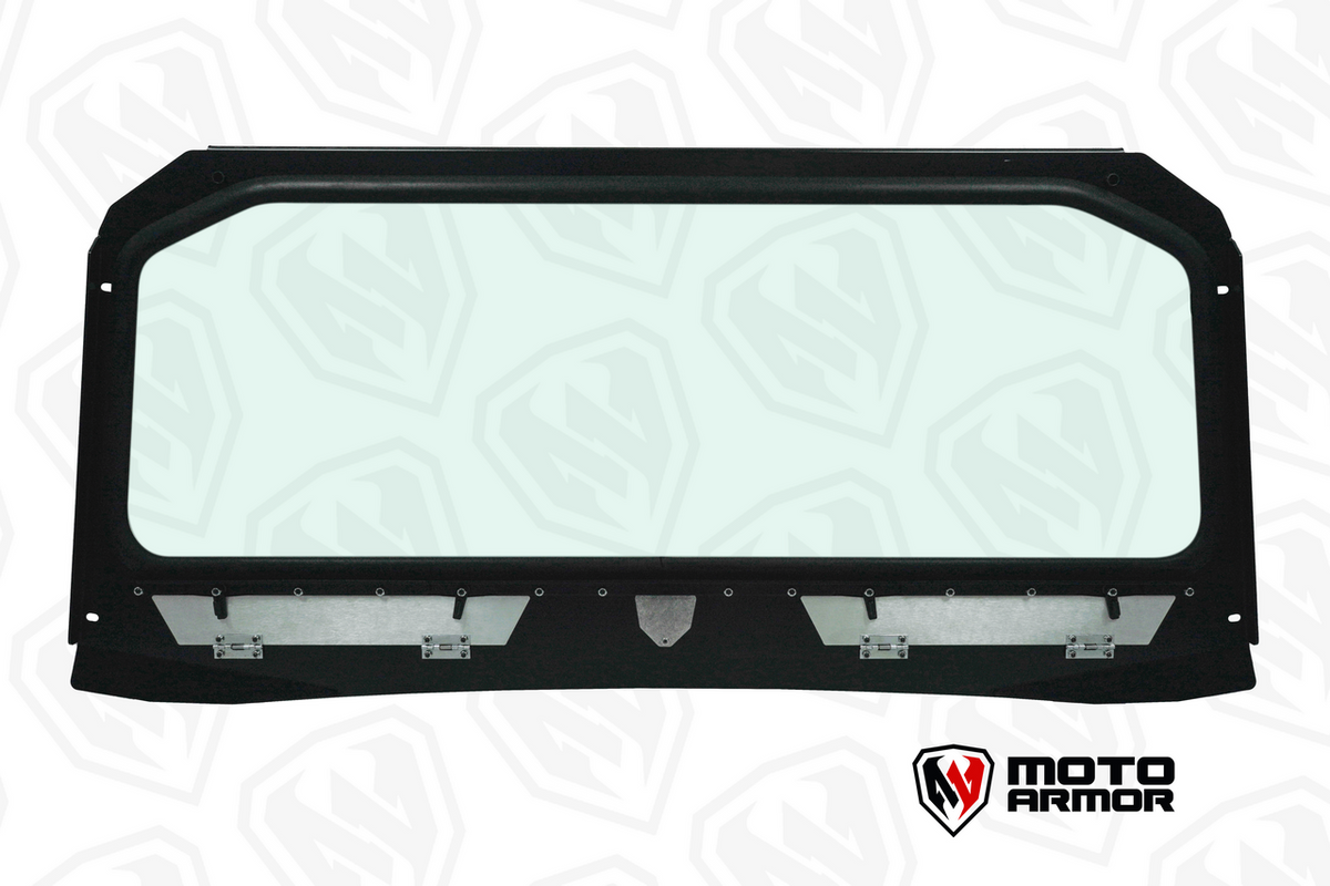 Vented Full Glass Windshield for Polaris General Black