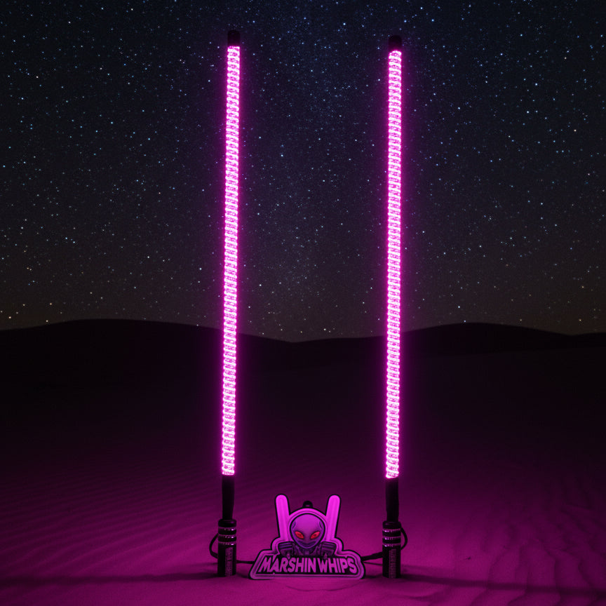 Marty Whip Set | Dual Stealth Black Backing LED Lights