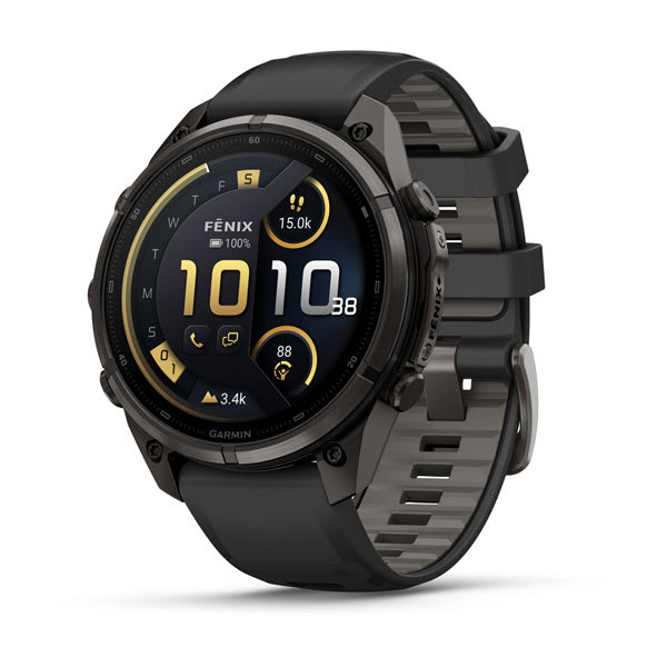 fēnix® 9 Pro – inReach®, 47 mm Carbon Gray DLC Titanium with Black/Pebble Gray Silicone Band