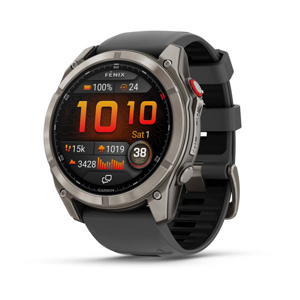 fēnix® 8 Pro – 51 mm, AMOLED, Sapphire, Titanium with Graphite/Black Silicone Band